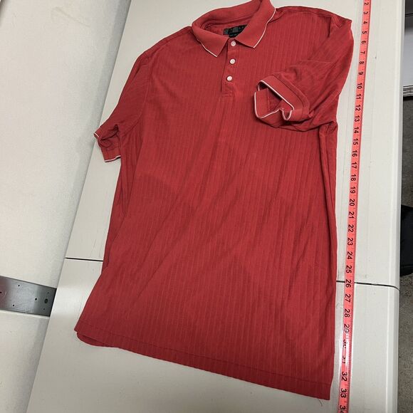 Nike Dri-FIT Performance Polo XXL Red Ribbed Knit White Collar Golf Shirt Tennis - Picture 10 of 13